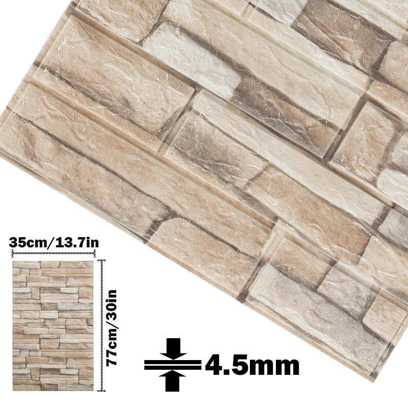 3d Foam Wall Sticker Panels Brick Waterproof Adhesive Wallpaper Living Room Bedroom Home House Bathroom Decor