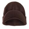 Connectyle Men's and Women's Fall/Winter Wool Blend Knit Newsboy Cap, Double-Layered, Warm Knit Cap with Brim, Coffee