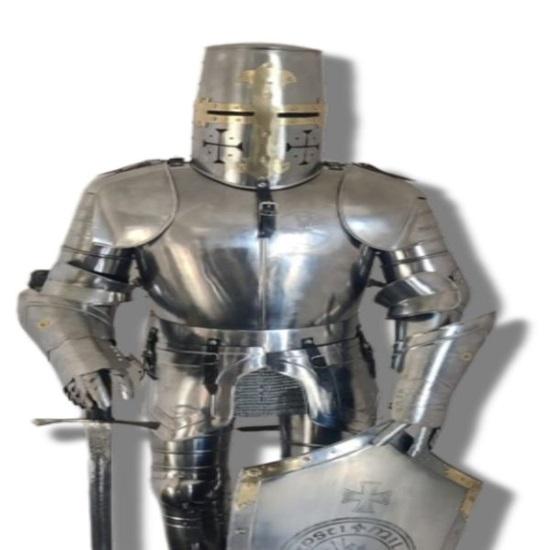 182.88 Cm Medieval Knight Armour Suit, With Complete Stand Home Décor Polish Finish, Best Gift for Him