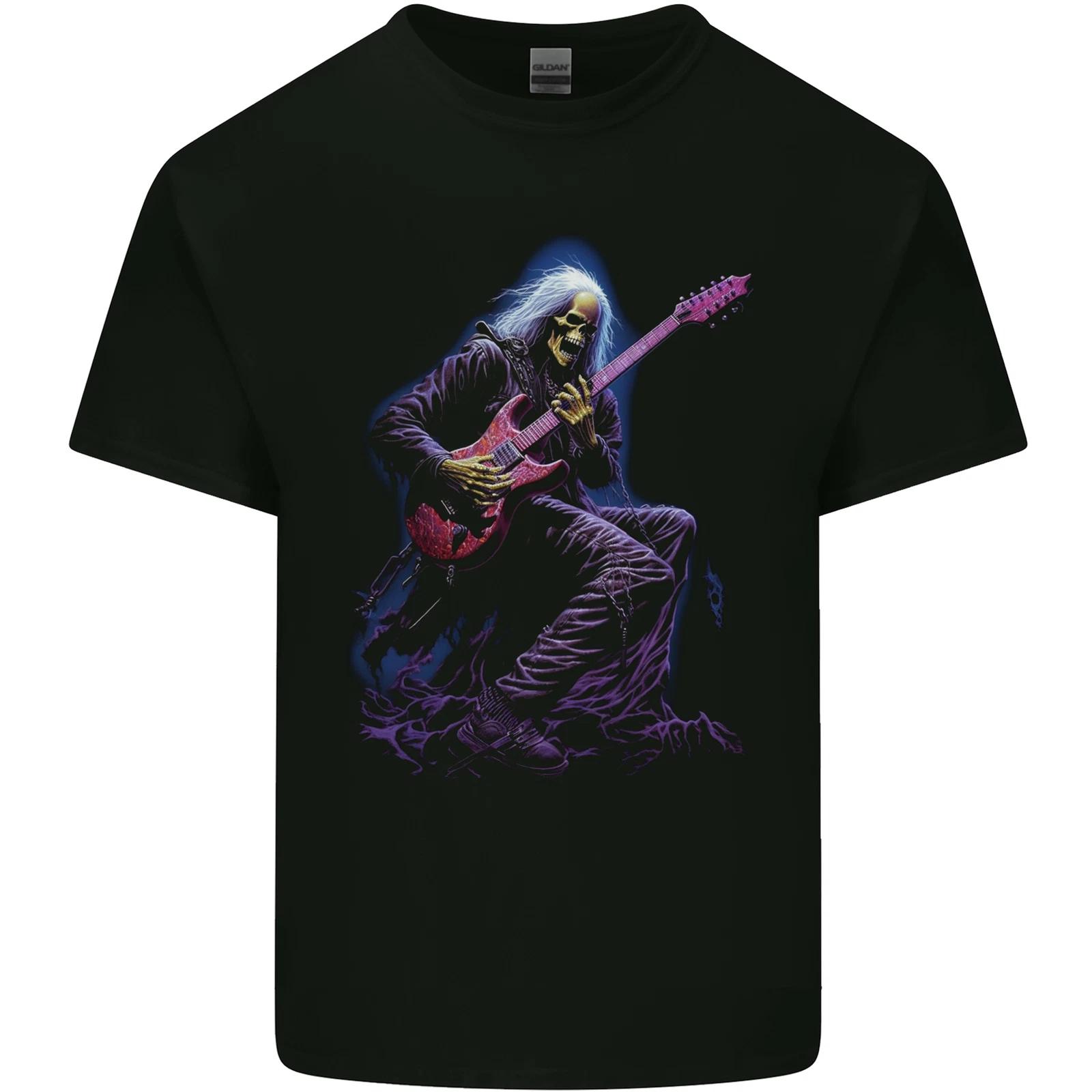 Skull Rocker Rock n Roll Heavy Metal Electric Guitar Kids T-Shirt Childrens 3XL