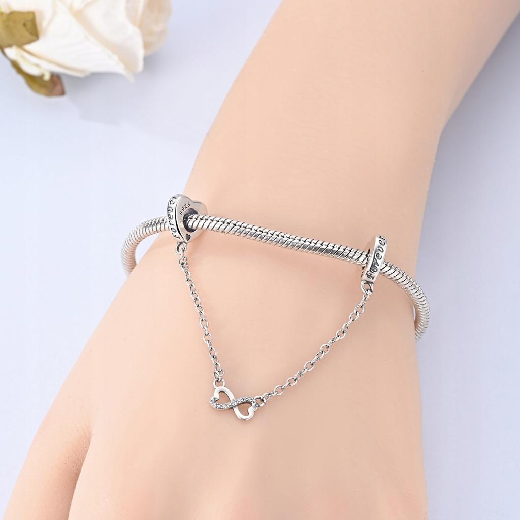 Silver Safety Chain for Infinity Modular Bracelet