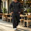 Herren Color Kapuzenpullover und Jogginghose 2-teiliges Set Lässiger Sport-Trainingsanzug