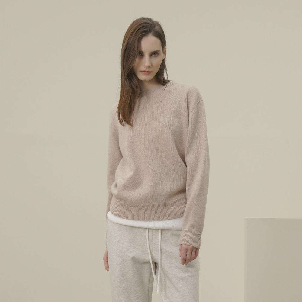 Acud Round Neck Wool Knit _Oatmeal Oatmeal/Free