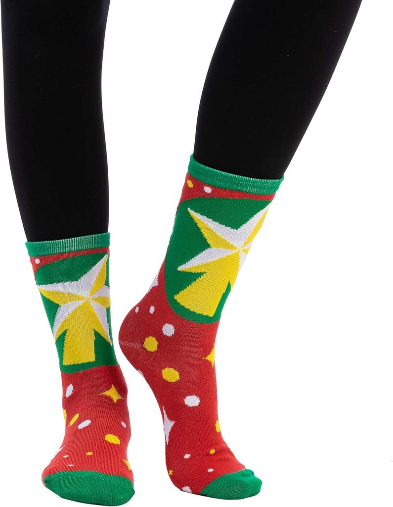 JOYFY 12 Pairs Christmas Socks Christmas Crew Socks for Women Holiday or Birthday Gift