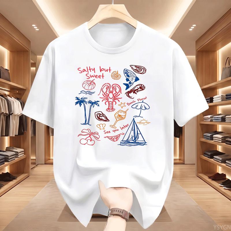 Salty But Sweet T Shirt Unisex Unisex Retro Summer Beach Unisex Tee Coastal Girl Ladies Vibes Tshirt Sea Food Tees Clothing Tops