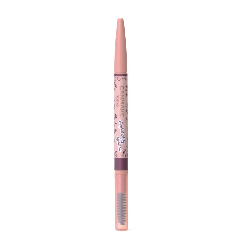 Canmake Perfect Airy Eyebrow 05 Grape Brown, with brush, retractable, oval tip, 1 piece (x 1)