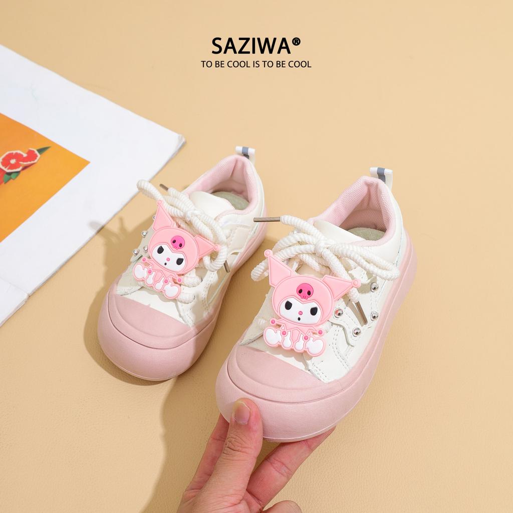 Girls shoes 2025 new Kulomi little girl casual shoes children's sports shoes medium and older children's soft-soled canvas shoes