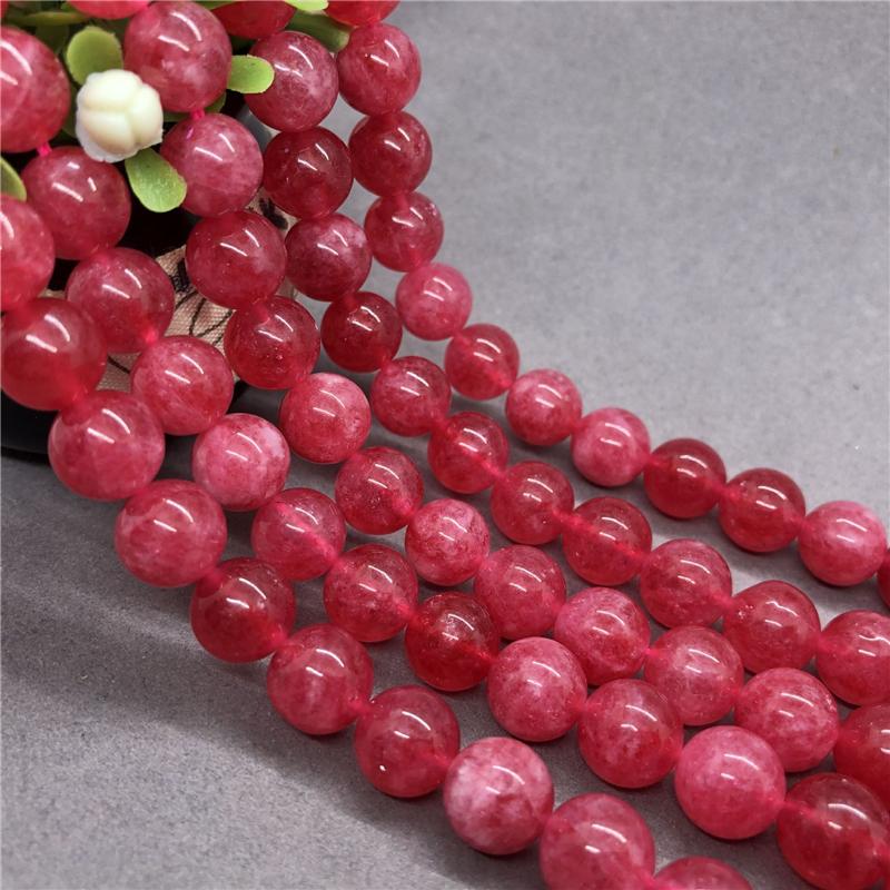 Natural Red Loose Round Bead Dialogite for Bracelet Necklace DIY Jewelry Beads