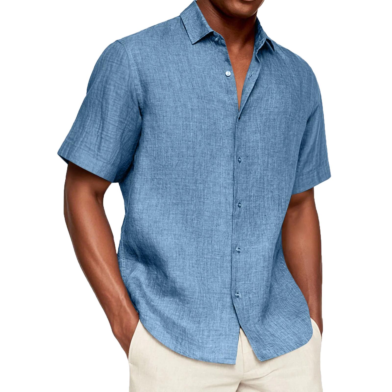 

Men s fashionable casual short-sleeved top XL синій