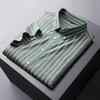 Dibenze Men's Plus Size Striped Cotton Short Sleeve Shirt