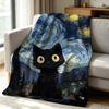Starry Kitten Blanket Soft Cozy Throw for Sofa Bed Festive Holiday Decor Gift for Kids and Adults,Lightweight and Warm