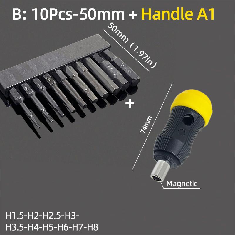 Sechskant Schraubendreher Bit Set Metrisch 50mm Magnetische Spitze 6,35mm Sechskantschaft Schraubendreher Bohrer Ratsche Handwerkzeuge Zubehör