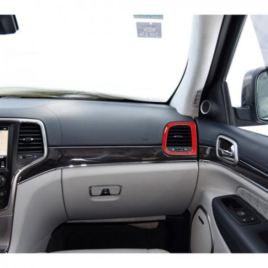 Front Outlet Air Vent Frame Cover Trim Decor For Jeep Grand Cherokee 11-20 Red