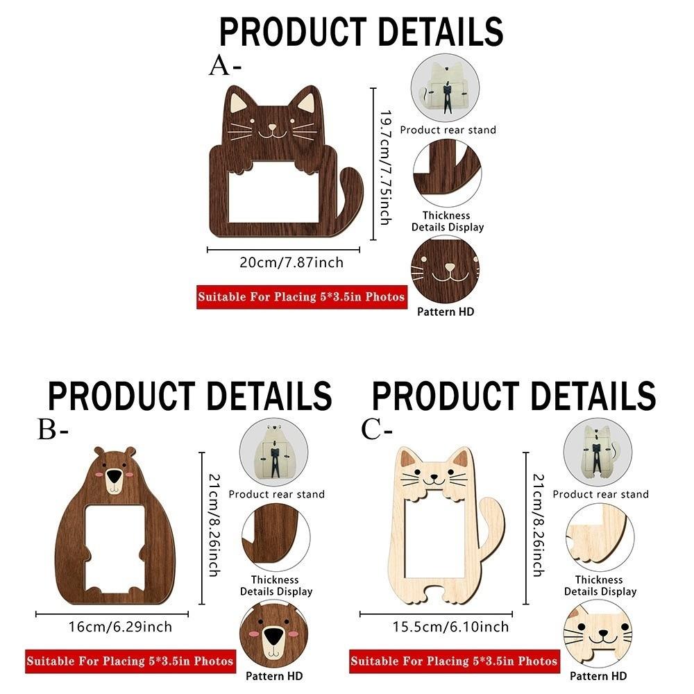 Cartoon Pet Photo Frame Wooden Poster Frame Picture Display Stand Photo Album Frame  Office Decor