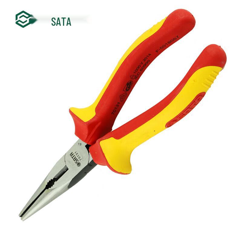 SATA VDE Insulated Bent Long Nose Pliers