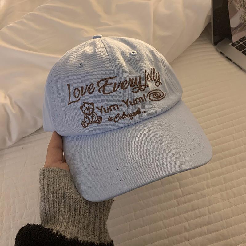 Cute Bear Soft Top Baseball Cap Children Spring And Summer Wind Shading Sun Protection Showing Face Little Couple Curved Brim Cap