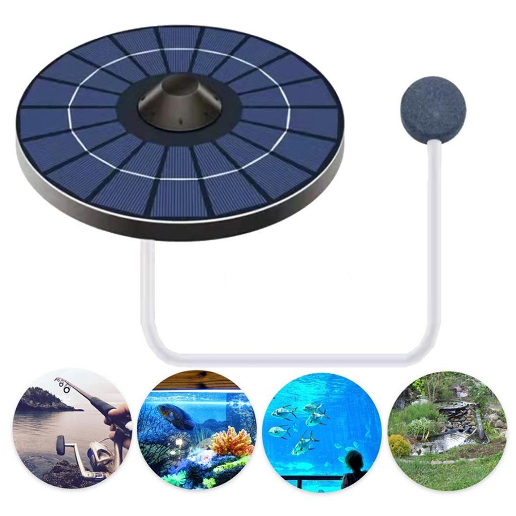 Solar Teich Belüfter Sauerstoffpumpe mit Luftschlauch Sprudelstein Schwimmender Oxygenator