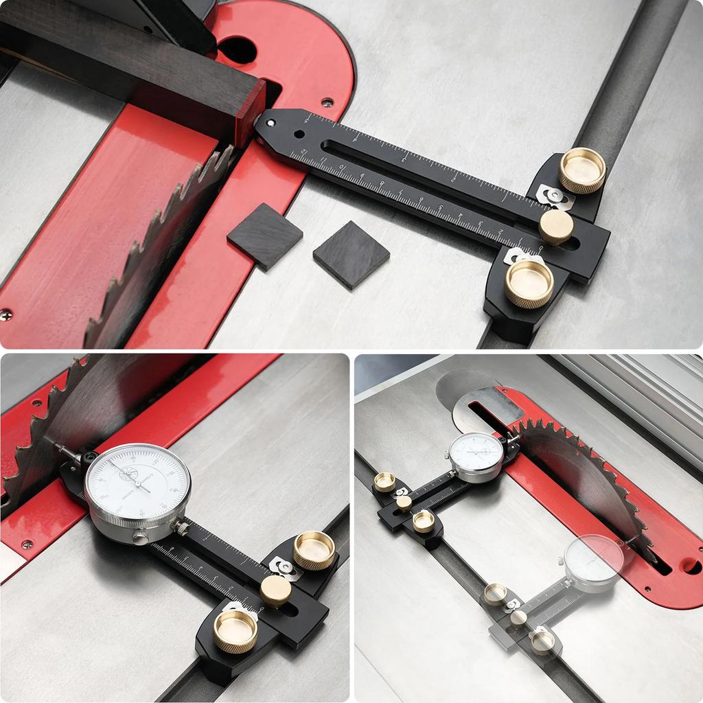 Table Saw Dial Indicator 0.01 mm Accuracy Adjustable Table Saw Alignment Gauge Calibrator Aluminum Alloy Table Saw Dial Gauge
