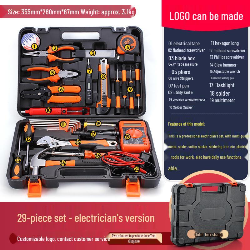 Deluxe Sada domácího nářadí: Elektrikářské a automobilové nezbytnosti