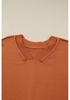 Autumn V-neck Color Block Puff Sleeve Sweater - Women's Casual European & American Style