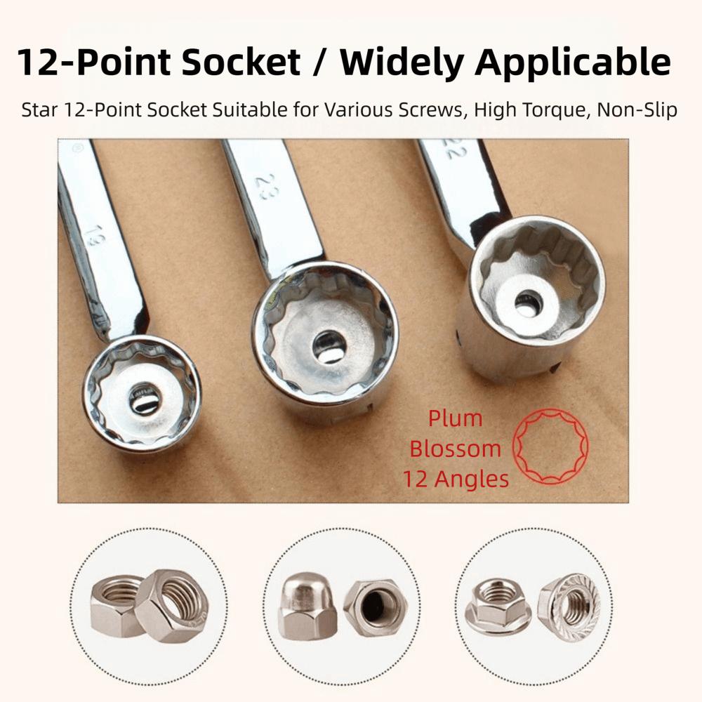 12-point Dual Head Spanner Adjustable Flexible Socket Wrench Swivel Head Socket Wrench  Household