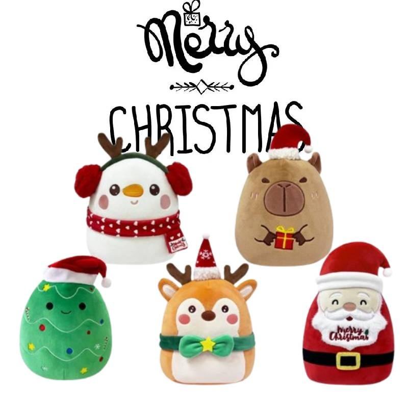 Plush Christmas Santa Claus Snowman Pillow Soft Decorative Cushion For Home Holiday