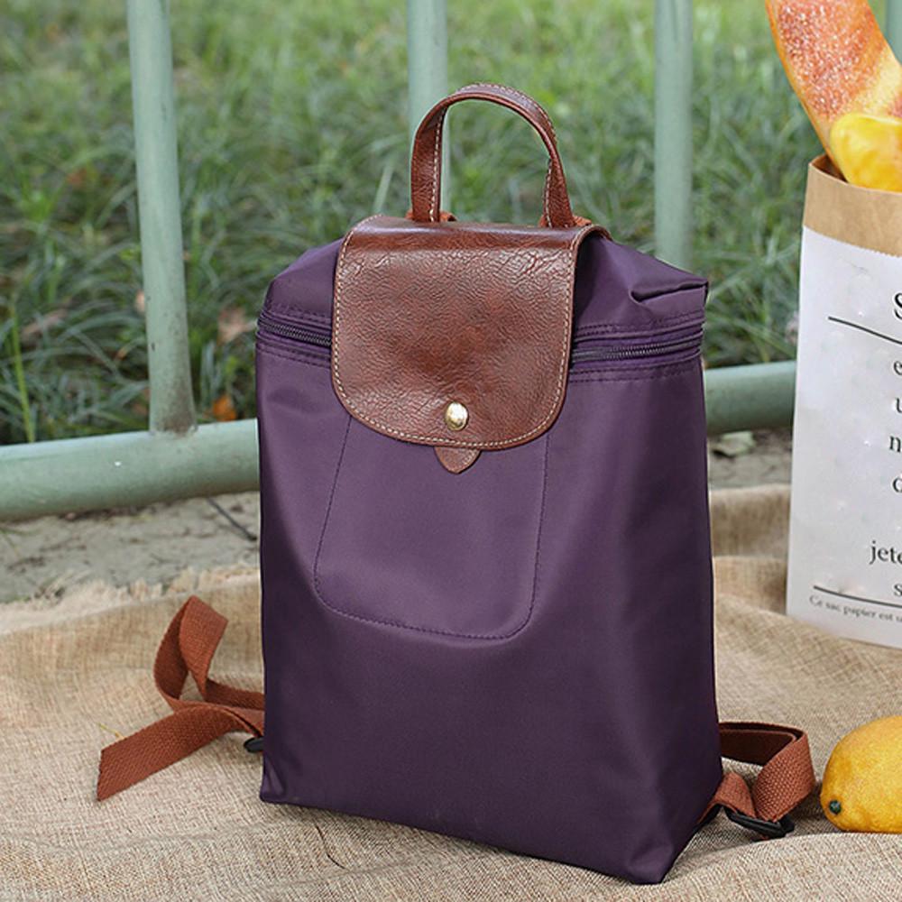 Leisure Travel Nylon Zipper Bag Student Backpack Folding Bag Shoulder Bag