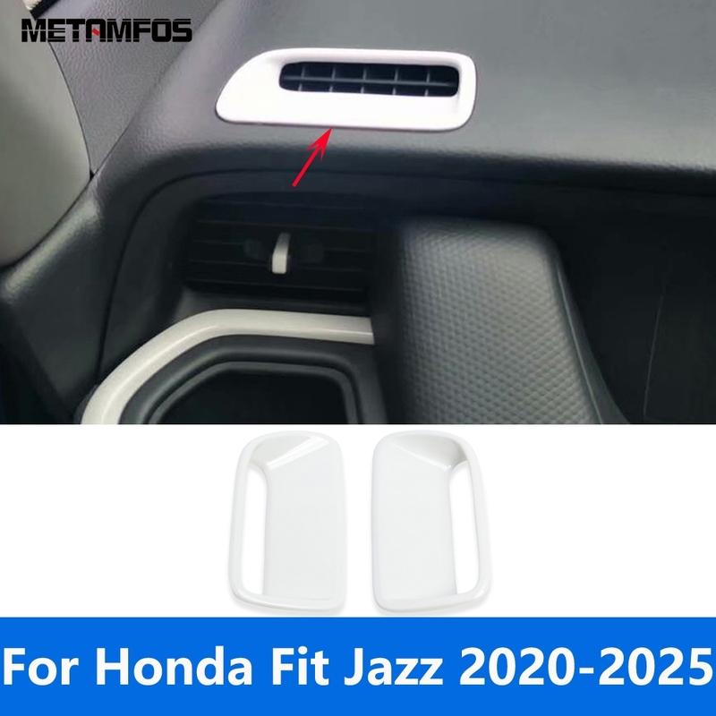 For Honda Fit Jazz -2024 2025 Carbon Fiber Front Air Condition Vent Outlet Cover Trim Sticker Bezel Accessories Car Styling