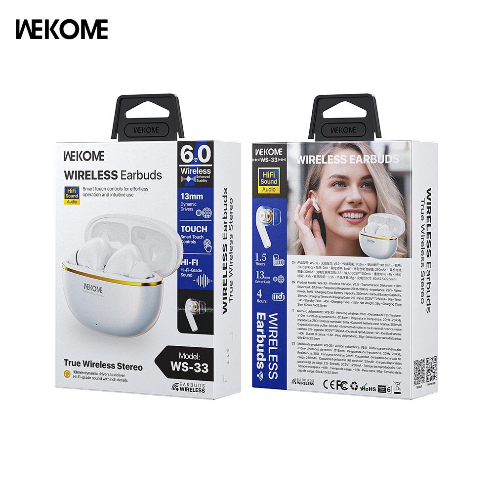 WEKOME Wireless Bluetooth Earphones — WS-33 (Hi-Fi Grade Sound Quality)
