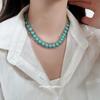 Retro Ethnic Style Inlaid Diamond Resin Necklace
