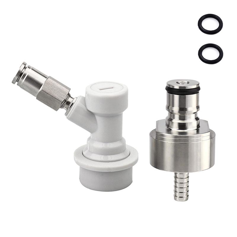 HomeBrew Carbonation Cap with Ball lock Quick Disconnect Connector,5/16'' Quick Adapter for Carbonate Beer Soda Water Soft Drink
