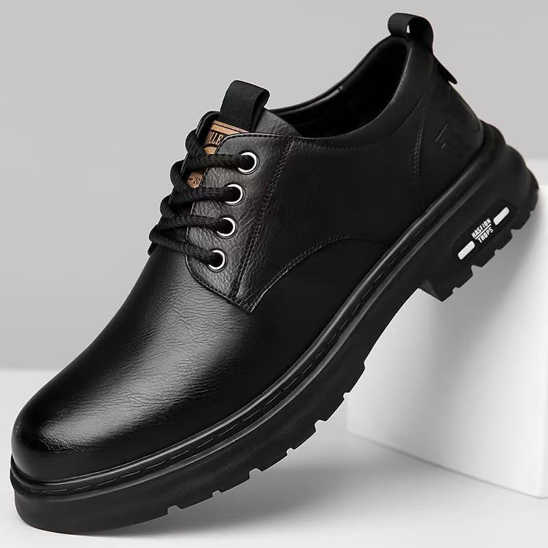 Men's shoes business casual leather shoes high sense versatile men's Martin boots comfortable fashion soft sole low-top casual shoes men