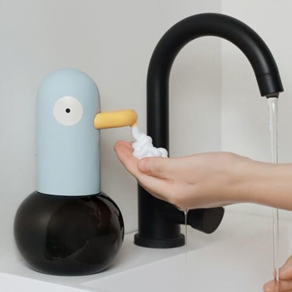 Hygienic 400ml Smart Soap Dispenser USB Cute Touchless Soap Dispenser No-contact Sanitizing ABS Foam Soap Dispenser Home Use blu