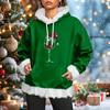 Women's Christmas Casual Fleece-Lined Hoodie With Long Sleeves And Pockets Sweatshirt Top