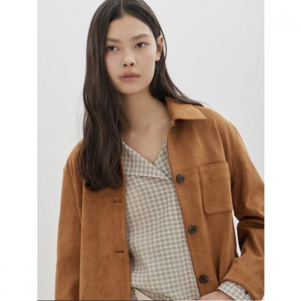 Cc Collect Belted Suede Collar Jacket C261psf513