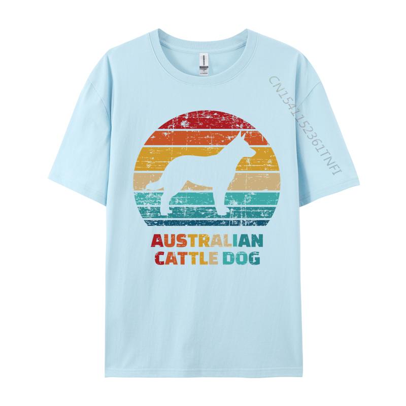 Australian Cattledog Tshirt Dog Silhouette Printed Tshirt American Style Premium Cotton TeeShirt Men Tshirts