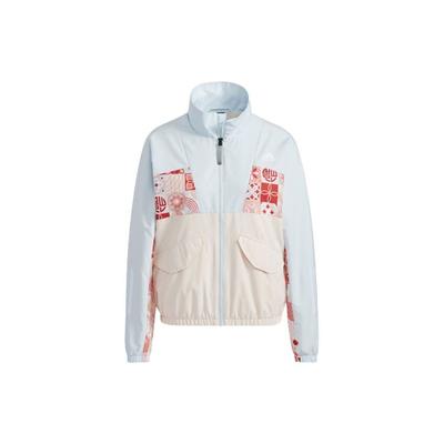 CNY Patchwork Sports Jacket Women Tops Light-Sky-Blue HC2800