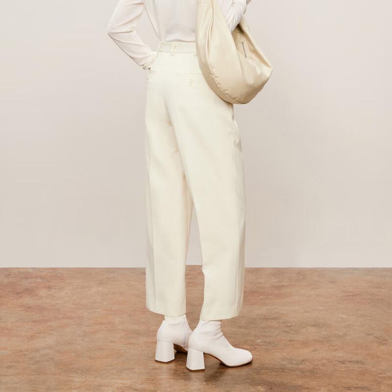 LESS 2024 Autumn Merino Wool Blend Tapered Trousers