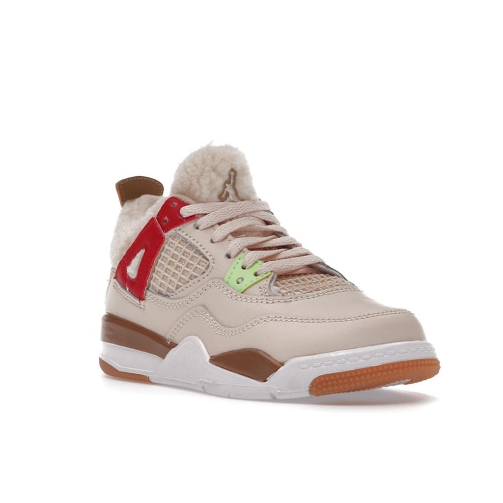 Air Jordan 4 Retro PS Wild Things Kids Sneakers Cream Sail University-Red DH0573-264