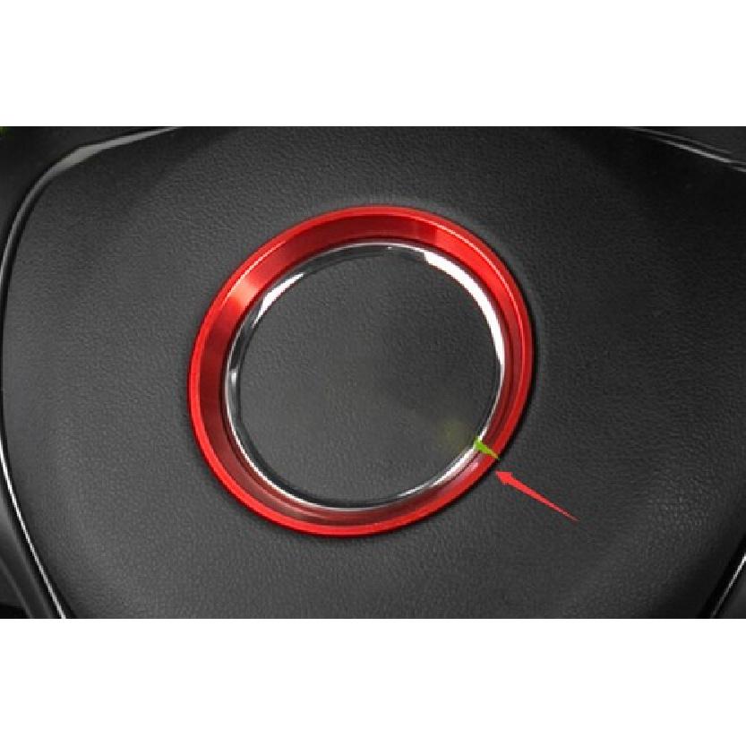 For Mercedes-Benz GLC 2016-21 Aluminum Red Steering Wheel Logo Emblem Trim 1PCS