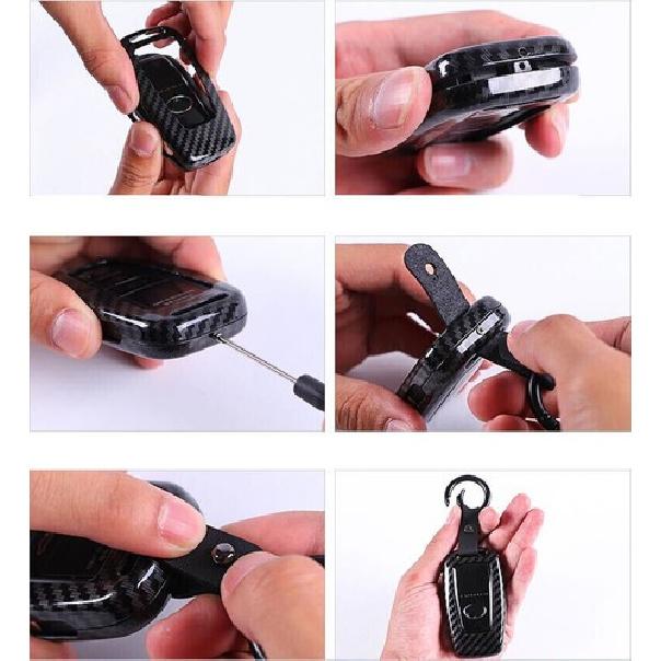 Fit For Toyota RAV4 Aluminum Case Cover Car Key Holder Carbon fiber look