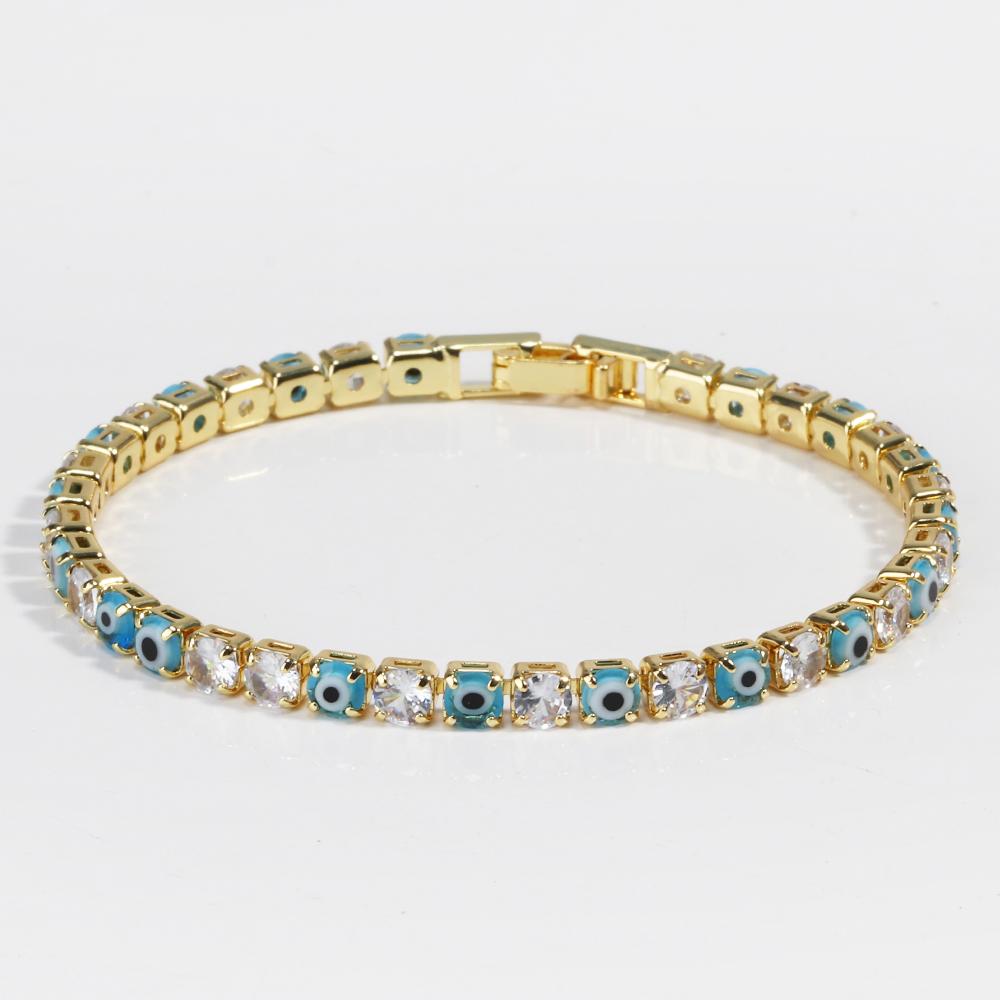 2026 Lucky Turkish Evil Eye Bracelet Women Hand Red Blue Gold Silver Zircon Tennis Chain Bangle Luxury Jewelry Gifts