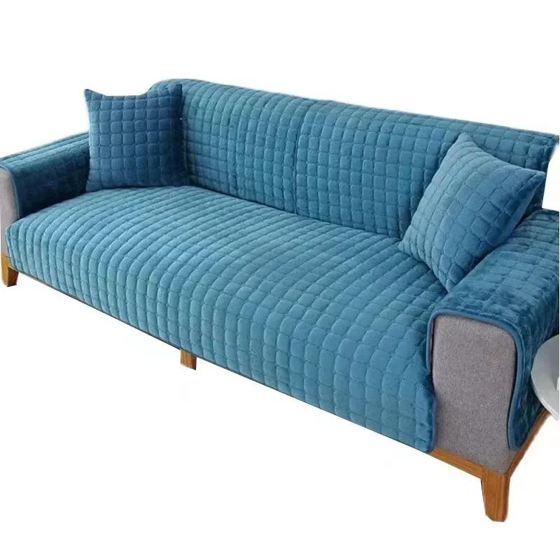 Wool Sofa Cover Cloth Universal Living Room Sofa Towel Plush Non-Slip Sofa Cover Thickened Warm Towel Breathable Cushions