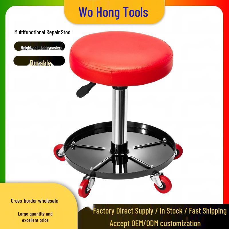 In-Stock Auto Repair Stool with Universal Wheels and Tool Tray