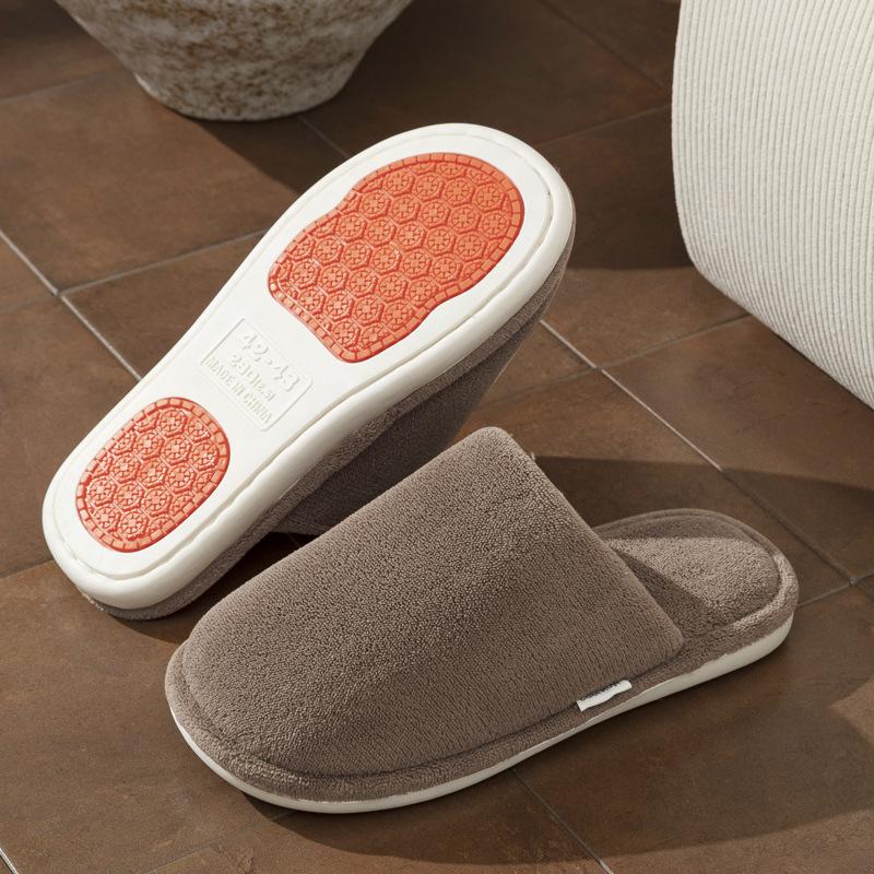 

Нескользящие хлопковые тапочки с подошвой, женские осенне-зимние, для дома, для пары, бесшумные, плюшевые, теплые тапочки, плюшевые, для послеродового периода, хлопковый моп 44-45 кофейный