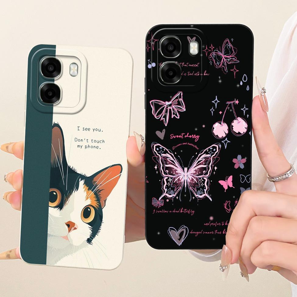 For Oppo A6x 4G CPH2819 5G CPH2783 Phone Case For Oppo A6x Cover Cute Kawaii Luxury Fashion Flowers Cool Painted Silicone Casing