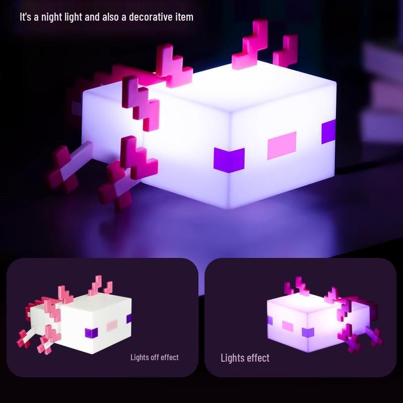 Minecraft Pixel Salamander Night Light - Illuminated Toy Lamp Model