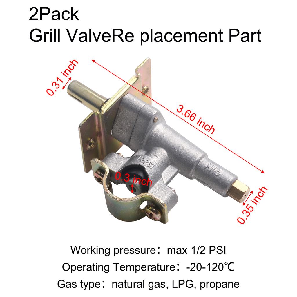 Reliable Grill Gas Valve Parts High Compatibility with 2 Burner Gas Griddle Cooking Station Easy To Use Cost Effective Option