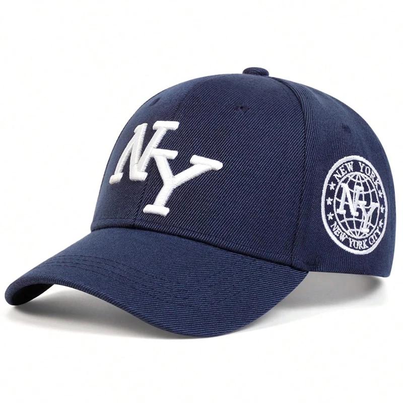 

Унісекс бейсболки з вишивкою літер Весна та Осінь Вуличні Регульовані Повсякденні Капелюхи Хіп-хоп капелюх Сонцезахисний капелюх Темно-синій