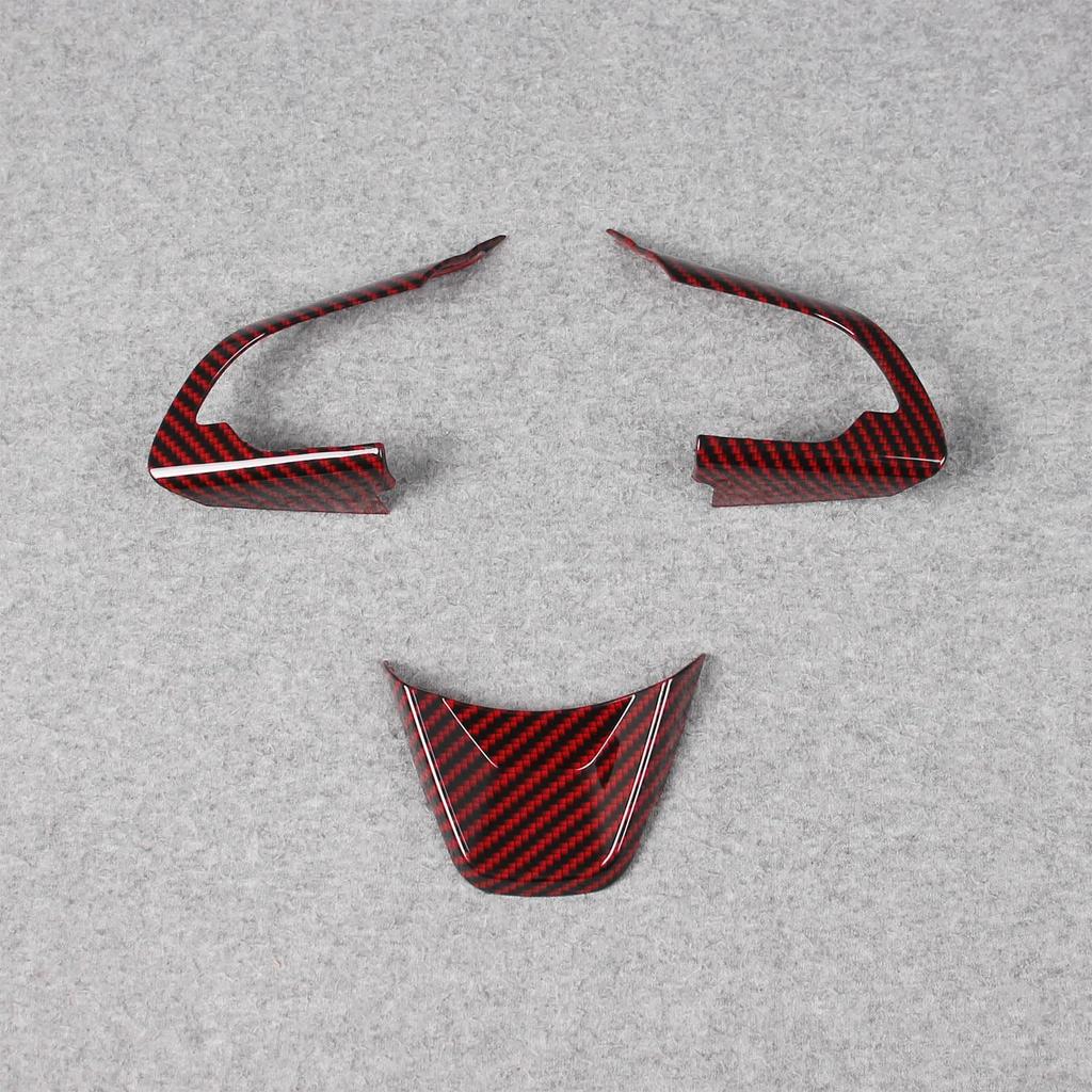 RUIQ Suzuki New Swift Series Exclusive Interior Steering Wheel Garnish Handle Frame Interior Designed Specifically for Suzuki Swift Fiber Red and